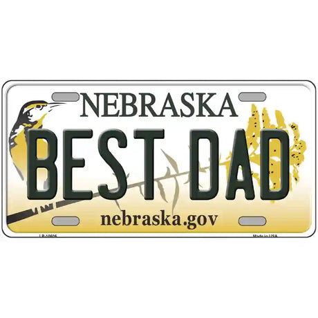 Best Dad Nebraska Metal Novelty License Plate 24" x 12" (LLP)