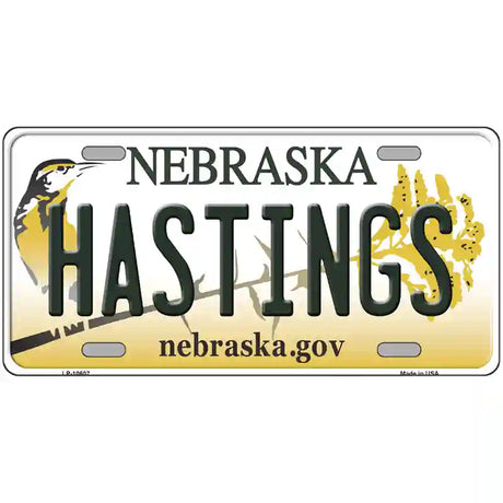 Hastings Nebraska Metal Novelty License Plate 24" x 12" (LLP)