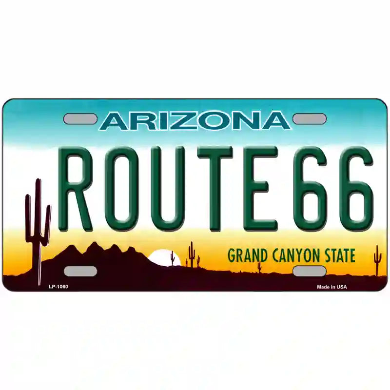 Route 66 Arizona Novelty Metal License Plate 24" x 12" (LLP)