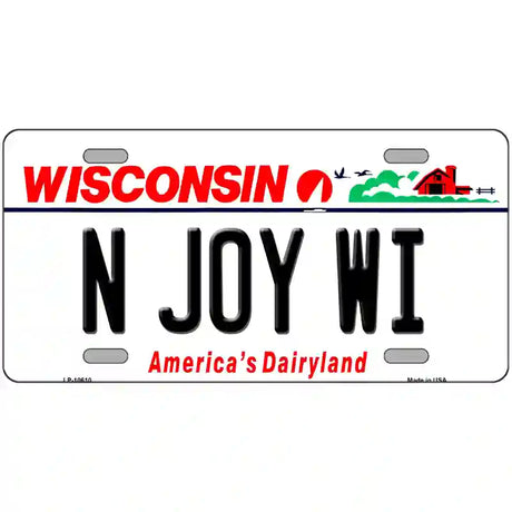 N Joy WI Wisconsin Metal Novelty License Plate 24" x 12" (LLP)