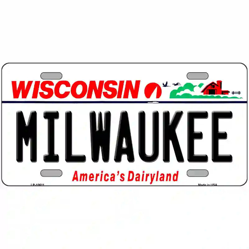 Milwaukee Wisconsin Metal Novelty License Plate 24" x 12" (LLP)