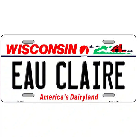 Eau Claire Wisconsin Metal Novelty License Plate 24" x 12" (LLP)