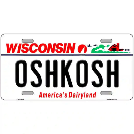 Oshkosh Wisconsin Metal Novelty License Plate 24" x 12" (LLP)