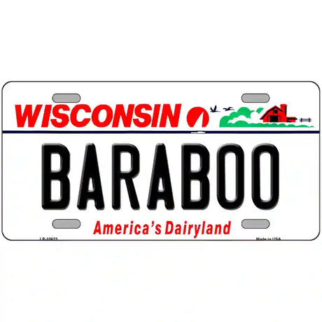 Baraboo Wisconsin Metal Novelty License Plate 24" x 12" (LLP)