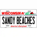 Sandy Beaches Wisconsin Metal Novelty License Plate 24" x 12" (LLP)