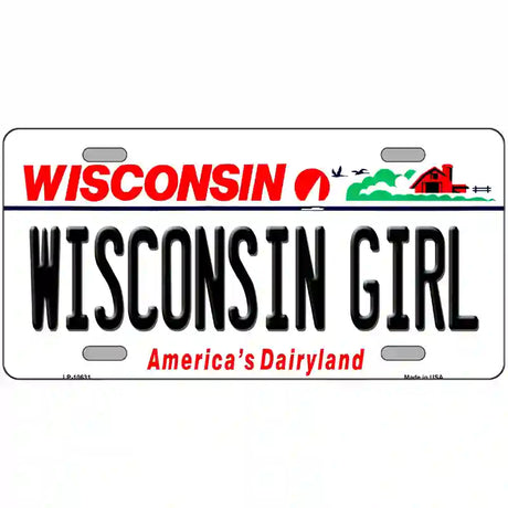 Wisconsin Girl Wisconsin Metal Novelty License Plate 24" x 12" (LLP)