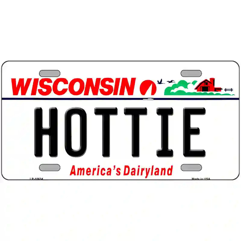 Hottie Wisconsin Metal Novelty License Plate 24" x 12" (LLP)