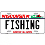 Fishing Wisconsin Metal Novelty License Plate 24" x 12" (LLP)