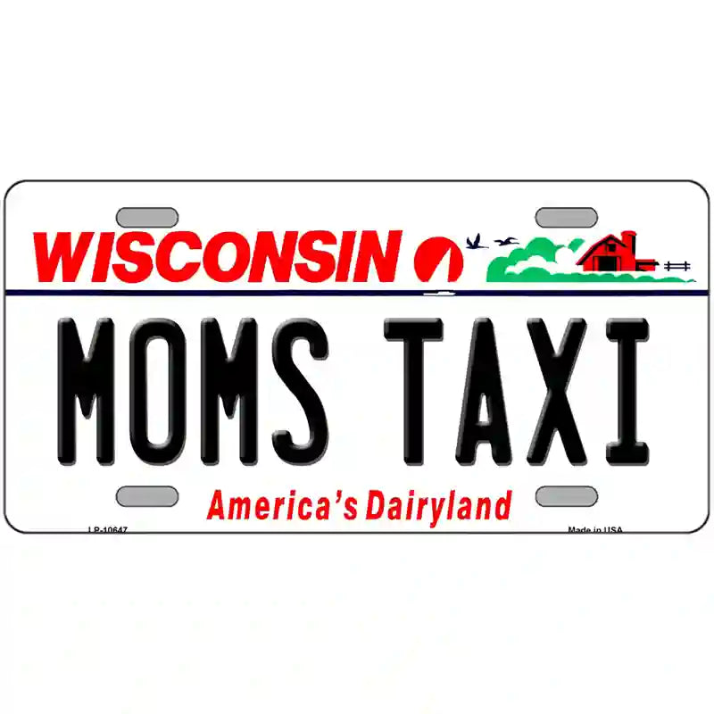 Moms Taxi Wisconsin Metal Novelty License Plate 24" x 12" (LLP)