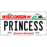 Princess Wisconsin Metal Novelty License Plate 24" x 12" (LLP)