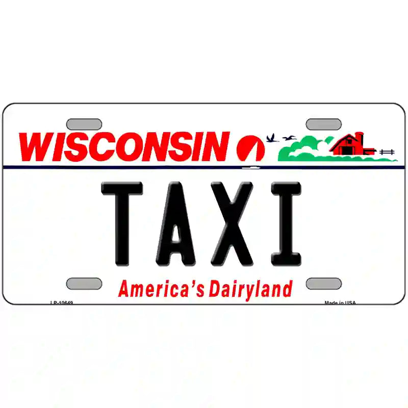 Taxi Wisconsin Metal Novelty License Plate 24" x 12" (LLP)