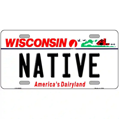 Native Wisconsin Metal Novelty License Plate 24" x 12" (LLP)