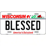 Blessed Wisconsin Metal Novelty License Plate 24" x 12" (LLP)