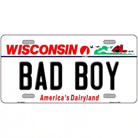 Bad Boy Wisconsin Metal Novelty License Plate 24" x 12" (LLP)