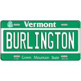 Burlington Vermont Metal Novelty License Plate 24" x 12" (LLP)