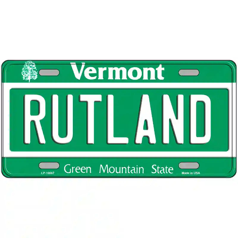 Rutland Vermont Metal Novelty License Plate 24" x 12" (LLP)