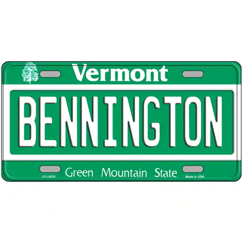 Bennington Vermont Metal Novelty License Plate 24" x 12" (LLP)