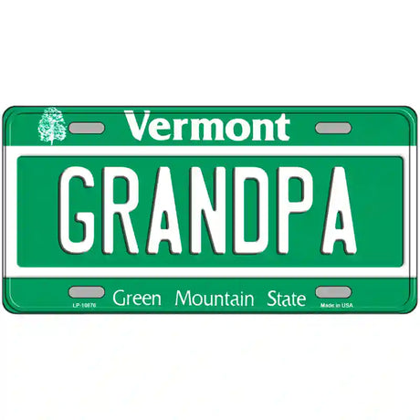 Grandpa Vermont Metal Novelty License Plate 24" x 12" (LLP)