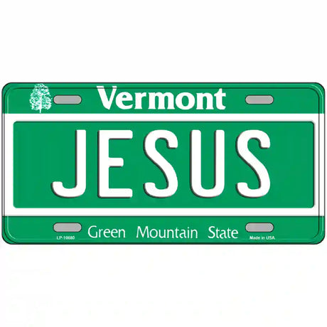 Jesus Vermont Metal Novelty License Plate 24" x 12" (LLP)