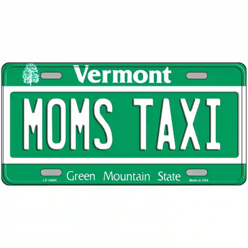 Moms Taxi Vermont Metal Novelty License Plate 24" x 12" (LLP)