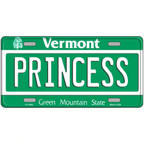 Princess Vermont Metal Novelty License Plate 24" x 12" (LLP)