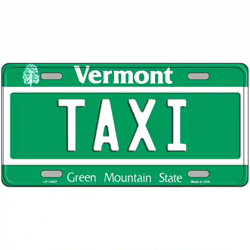 Taxi Vermont Metal Novelty License Plate 24" x 12" (LLP)