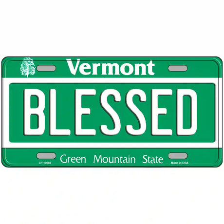 Blessed Vermont Metal Novelty License Plate 24" x 12" (LLP)