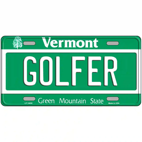 Golfer Vermont Metal Novelty License Plate 24" x 12" (LLP)