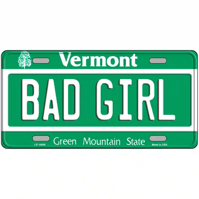 Bad Girl Vermont Metal Novelty License Plate 24" x 12" (LLP)