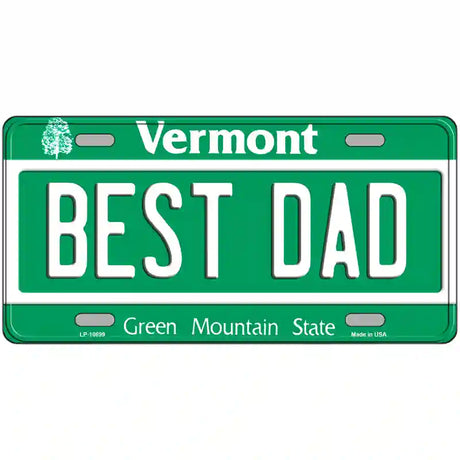 Best Dad Vermont Metal Novelty License Plate 24" x 12" (LLP)