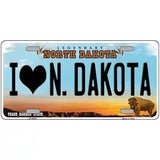 I Love North Dakota Metal Novelty License Plate 24" x 12" (LLP)