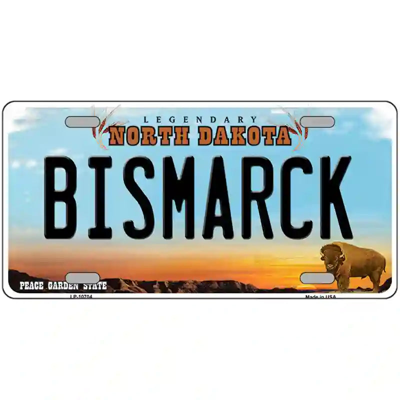 Bismarck North Dakota Metal Novelty License Plate 24" x 12" (LLP)