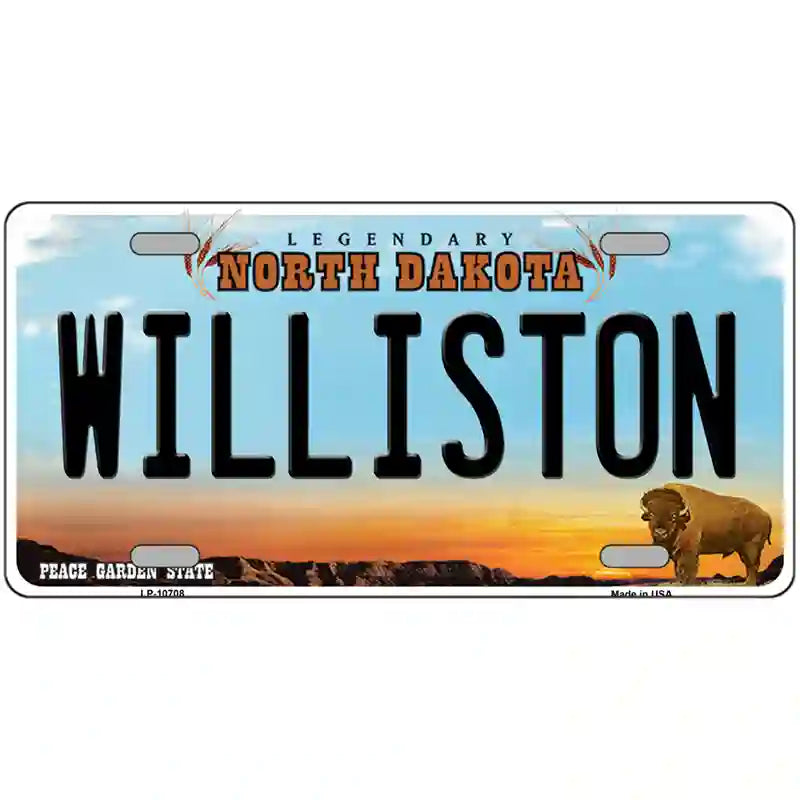 Williston North Dakota Metal Novelty License Plate 24" x 12" (LLP)