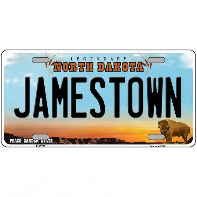 Jamestown North Dakota Metal Novelty License Plate 24" x 12" (LLP)