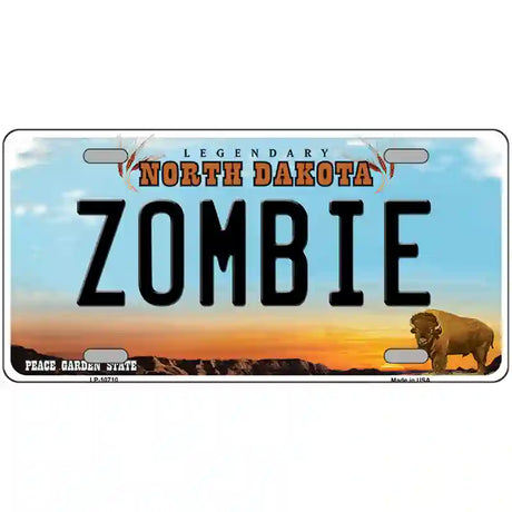 Zombie North Dakota Metal Novelty License Plate 24" x 12" (LLP)