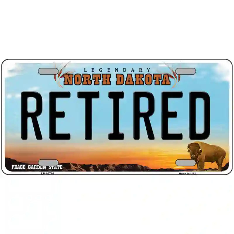 Retired North Dakota Metal Novelty License Plate 24" x 12" (LLP)