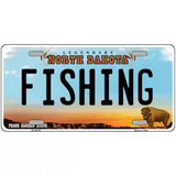 Fishing North Dakota Metal Novelty License Plate 24" x 12" (LLP)