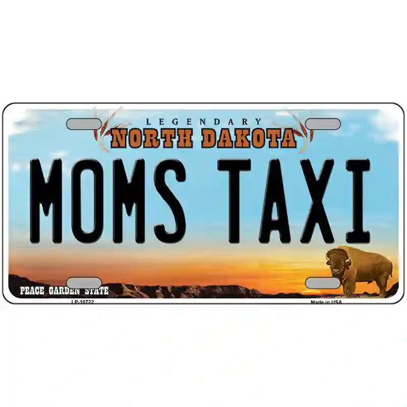 Moms Taxi North Dakota Metal Novelty License Plate 24" x 12" (LLP)