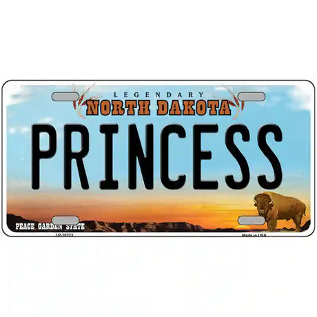 Princess North Dakota Metal Novelty License Plate 24" x 12" (LLP)