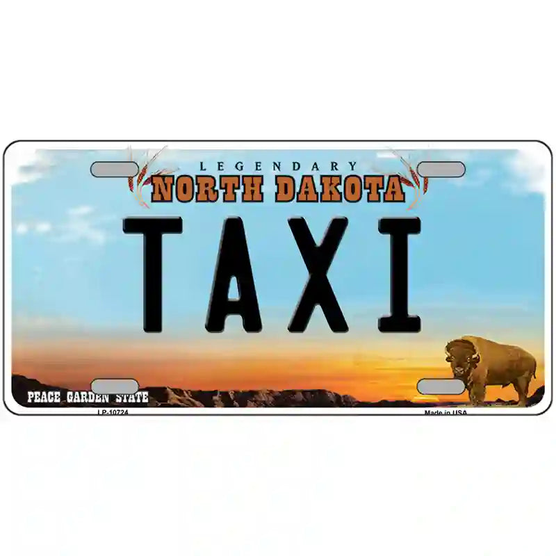 Taxi North Dakota Metal Novelty License Plate 24" x 12" (LLP)