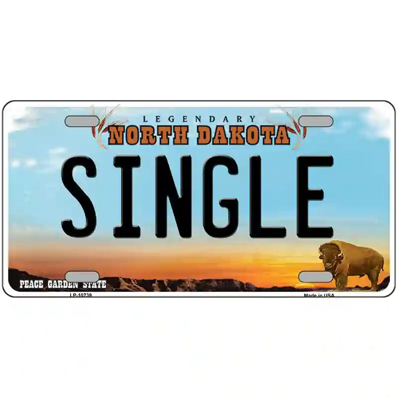 Single North Dakota Metal Novelty License Plate 24" x 12" (LLP)