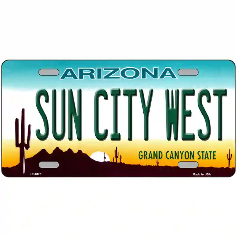 Sun City West Arizona Novelty Metal License Plate 24" x 12" (LLP)