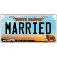 Married North Dakota Metal Novelty License Plate 24" x 12" (LLP)