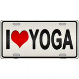 I Love Yoga Silver Novelty Metal License Plate 24" x 12" (LLP)