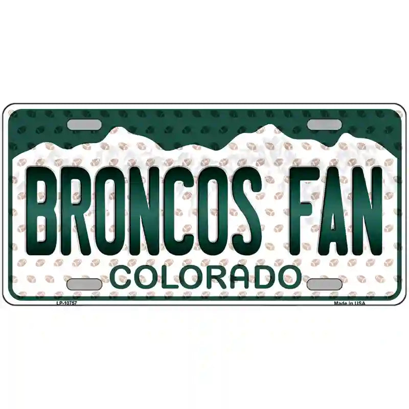 Broncos Fan Colorado Novelty Metal License Plate 24" x 12" (LLP)