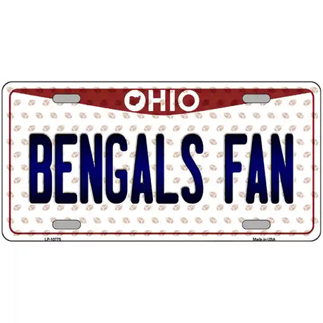 Bengals Fan Ohio Novelty Metal License Plate 24" x 12" (LLP)