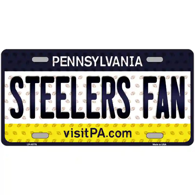 Steelers Fan Pennsylvania Novelty Metal License Plate 24" x 12" (LLP)