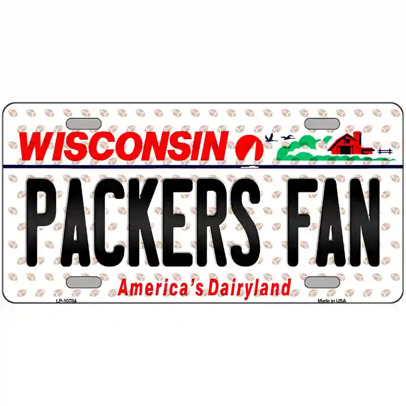 Packers Fan Wisconsin Novelty Metal License Plate 24" x 12" (LLP)