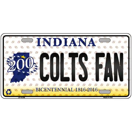 Colts Fan Bicentennial Indiana Novelty Metal License Plate 24" x 12" (LLP)