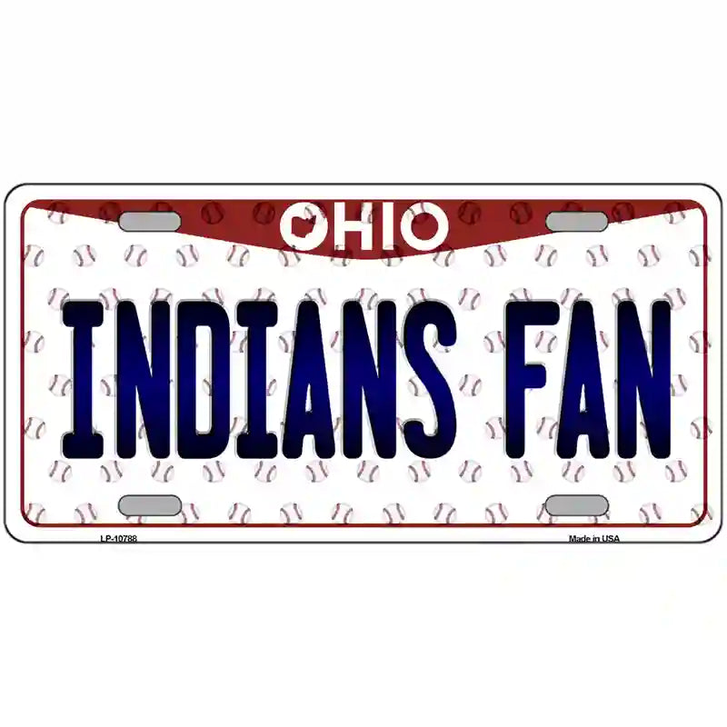 Indians Fan Ohio Novelty Metal License Plate 24" x 12" (LLP)